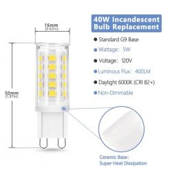 40-Watt Equivalent Non-Dimmable G9 LED Light Bulb in Daylight 6000K (5-Pack) by YANSUN 12 40-Watt Equivalent Non-Dimmable G9 LED Light Bulb in Daylight 6000K (5-Pack) by YANSUN -YANSUN Shop yansun led light bulbs h 120vgd02501g9 5 c3 1000