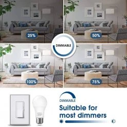 75-Watt Equivalence 12-Watt A19 E26 Base LED Light Bulb in 5000K Daylight White (8-Pack) by YANSUN -YANSUN Shop yansun led light bulbs h fzhe00402e26 6 1f 1000