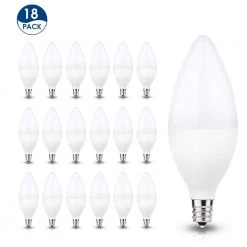 UL-Listed 60-Watt Equivalent 6W C11 Non-Dimmable LED Candle Light Bulb E12 Base in Daylight 5000K (6-Pack) by YANSUN