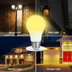 40-Watt Equivalent A19 6W Non-Dimmable Dusk to Dawn LED Light Bulb E26 Base in Warm White 2700K (4-Pack) by YANSUN -YANSUN Shop yansun led light bulbs h fzxp01402de26 6 n1 44 1000