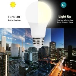 40-Watt Equivalent A19 6W Non-Dimmable Dusk to Dawn LED Light Bulb E26 Base in Daylight White 5000K (4-Pack) by YANSUN -YANSUN Shop yansun led light bulbs h fzxp01403de26 6 n1 1f 1000