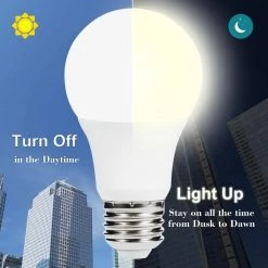 40-Watt Equivalent A19 6W Non-Dimmable Dusk to Dawn LED Light Bulb E26 Base in Daylight White 5000K (4-Pack) by YANSUN -YANSUN Shop yansun led light bulbs h fzxp01403de26 6 n1 4f 1000