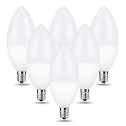 60-Watt Equivalent B11 6-Watt Dimmable E12 Candelabra Base LED Light Bulb in Daylight White, 5000K (6-Pack) by YANSUN