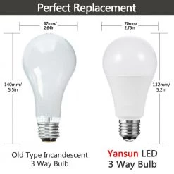 50/100/150-Watt Equivalent A21 3-Way LED Light Bulb in Soft White 2700K/Daylight 5000K/Neutral White 4000K(2-Pack) by YANSUN 13 50/100/150-Watt Equivalent A21 3-Way LED Light Bulb in Soft White 2700K/Daylight 5000K/Neutral White 4000K(2-Pack) by YANSUN -YANSUN Shop yansun led light bulbs h xp03701e26d 2n1 44 1000