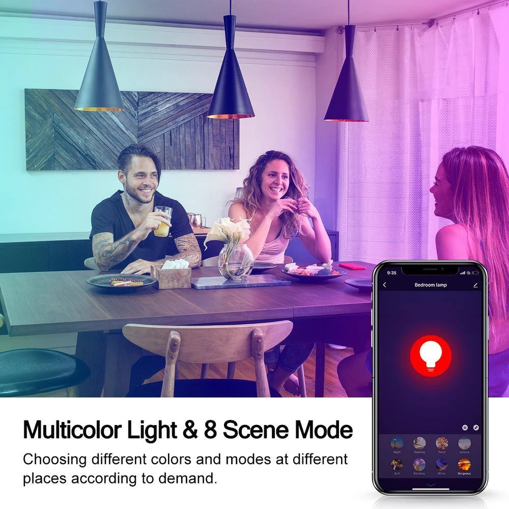 100W Equivalent LED RGB Color Changing 2700K-6000K WiFi Smart Light Blub (1-Pack) by YANSUN 9 100W Equivalent LED RGB Color Changing 2700K-6000K WiFi Smart Light Blub (1-Pack) by YANSUN - Image 7