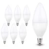 UL-Listed 60-Watt Equivalent 6W C11 Non-Dimmable LED Candle Light Bulb E12 Base in Daylight 5000K (6-Pack) by YANSUN