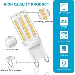 4-Watt, 40-Watt Equivalent G9 Non-Dimmable LED Light Bulb, Warm White 3000K (5-Pack) by YANSUN -YANSUN Shop yansun led light bulbs x110vgd00102g9 5 4f 1000
