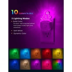 0.5-Wattage Dusk to Dawn Multi-Color Changing Integrated LED Plug-in Halloween Ghost Night Light (2-Pack) by YANSUN -YANSUN Shop yansun led night lights h 110vgy00503 6 fa 1000