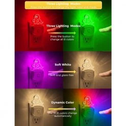 0.5-Wattage Dusk to Dawn Multi-Color Changing Integrated LED Plug-in Halloween Ghost Night Light (2-Pack) by YANSUN -YANSUN Shop yansun led night lights h 110vgy0050r 4 1f 1000