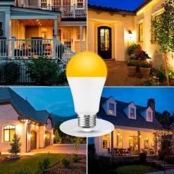 12-Watt, 100-Watt Equivalent A19 Dusk to Dawn LED Bug Light Bulb E26 Base in Yellow-Colored 2000K (6-Pack) by YANSUN -YANSUN Shop yellow yansun bug light bulbs h fzqw001e26 12 fa 1000