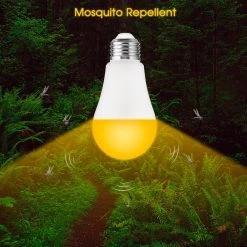 12-Watt, 100-Watt Equivalent A19 Dusk to Dawn LED Bug Light Bulb E26 Base in Yellow-Colored 2000K (2-Pack) by YANSUN -YANSUN Shop yellow yansun bug light bulbs h fzqw001e26 4 44 1000