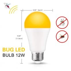 12-Watt, 100-Watt Equivalent A19 Dusk to Dawn LED Bug Light Bulb E26 Base in Yellow-Colored 2000K (2-Pack) by YANSUN -YANSUN Shop yellow yansun bug light bulbs h fzqw001e26 4 c3 1000