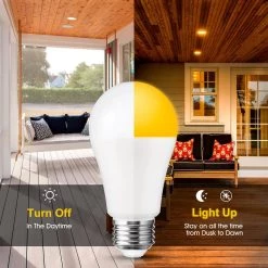 12-Watt, 100-Watt Equivalent A19 Dusk to Dawn LED Bug Light Bulb E26 Base in Yellow-Colored 2000K (6-Pack) by YANSUN -YANSUN Shop yellow yansun bug light bulbs h fzqw002e26 12 4f 1000