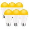 12-Watt, 100-Watt Equivalent A19 Dusk to Dawn LED Bug Light Bulb E26 Base in Yellow-Colored 2000K (6-Pack) by YANSUN -YANSUN Shop yellow yansun bug light bulbs h fzqw002e26 12 64 1000