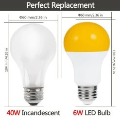 6-Watt, 40-Watt Equivalent A19 Dusk to Dawn LED Bug Light Bulb E26 Base in Yellow-Colored 2000K (4-Pack) by YANSUN -YANSUN Shop yellow yansun bug light bulbs h gg xc003ow6e26 4 c3 1000