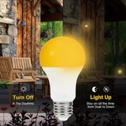 6-Watt, 40-Watt Equivalent 2000K A19 Dusk to Dawn Outdoor Bug Light Yellow LED Light Bulb(4-Pack) by YANSUN -YANSUN Shop yellow yansun bug light bulbs h gg xc003ow6e26 4n1 1f 1000